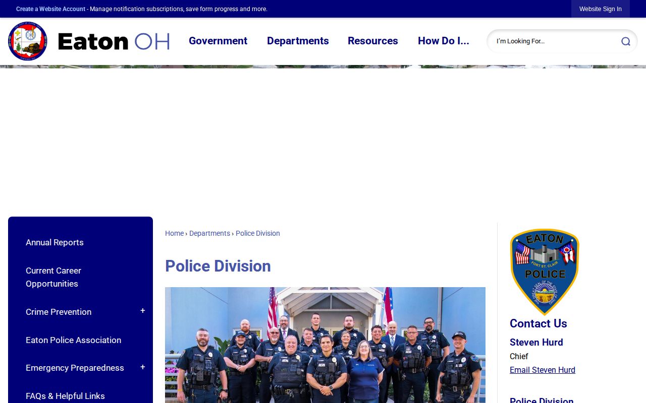Eaton Police Division official Preble County news page